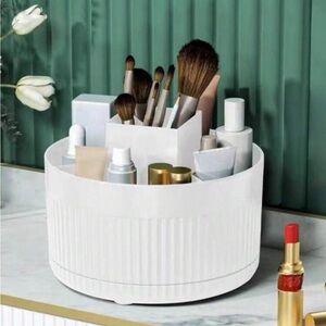 NIB plastic white makeup storage box or dresser organizer